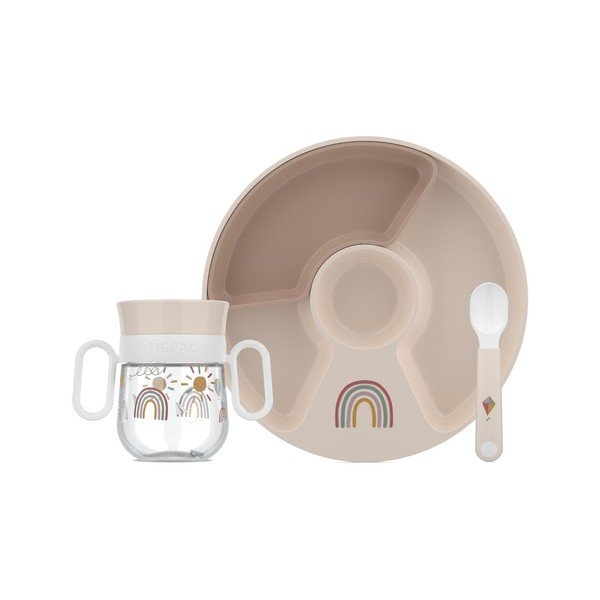 Plastikust laste õhtusöögikomplekt 3 osa Sunshine & Rainbow - Mepal