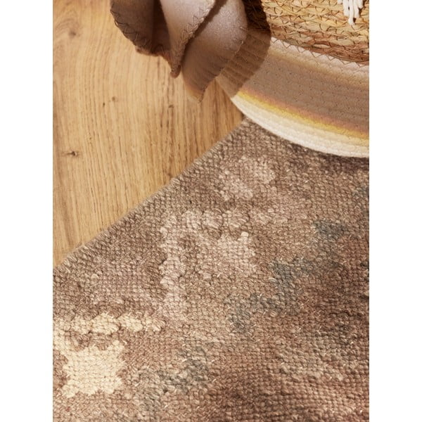 Helesinine-beež käsitsi kootud kahepoolne villane vaip 60x190 cm Kamal Dune - Nouristan-image-4