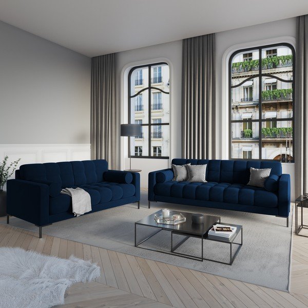 Tumesinine sametne diivan Bali - Cosmopolitan Design-image-1