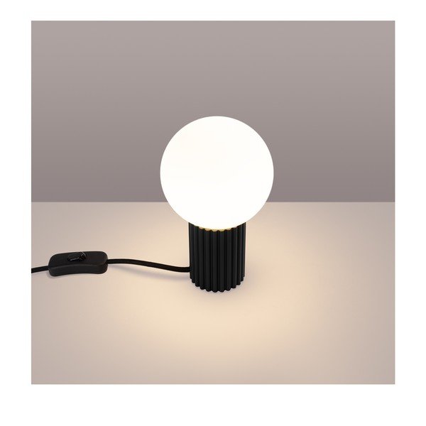 Must lauavalgusti klaasist varjuga (kõrgus 19 cm) Orbital - Sollux-image-1