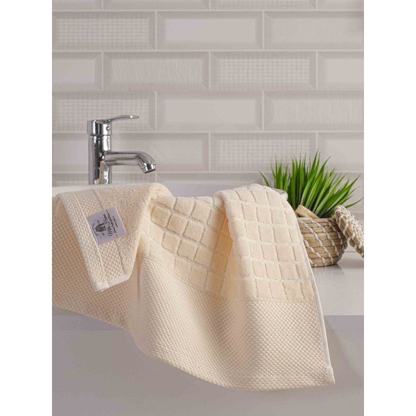 Valged puuvillased froteerätikud ja vannilinad 2tk komplektis Square - Mila Home-image-2