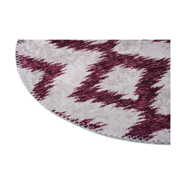 Burgundia/valge pestav ümmargune vaip ø 100 cm - Vitaus-image-2