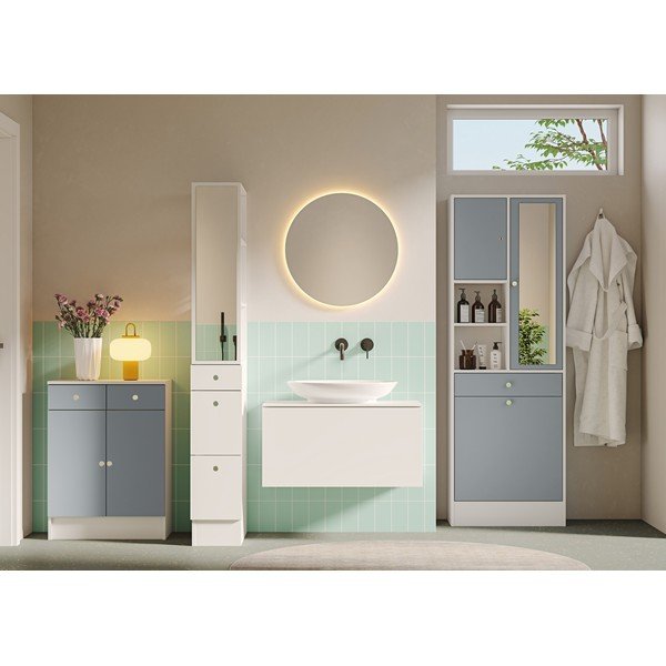 Hall-valge vannitoakapp 63x181 cm Combi - TemaHome-image-1