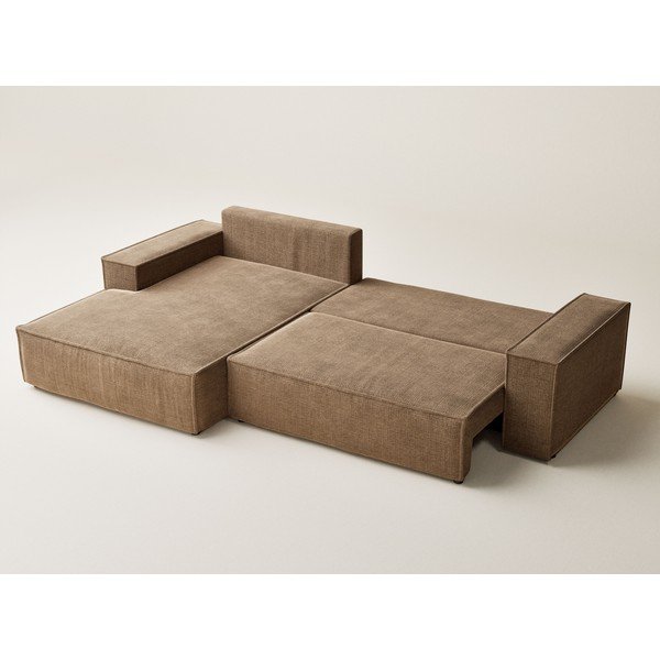 Helepruun šenilldiivanvoodi/panipaigaga nurgadiivan (vasak nurk/diivanvoodiga) Maze - Maison de Rêve-image-4