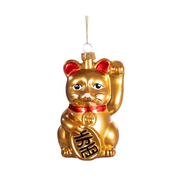 Klaasist käsitöö jõulukaunistus 11cm Lucky Cat - Sass & Belle