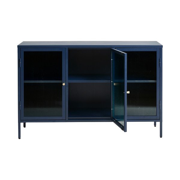 Sinine metallist vitriin Bronco, kõrgus 85 cm - Unique Furniture-image-2