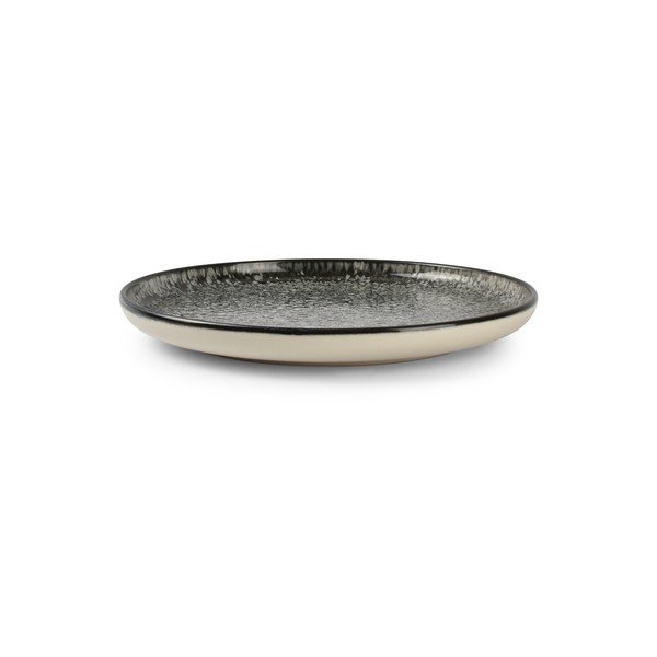 Must/kreemikas kivikeraamiline magustoidutaldrik ø 20 cm Gravel - ONA-image-2