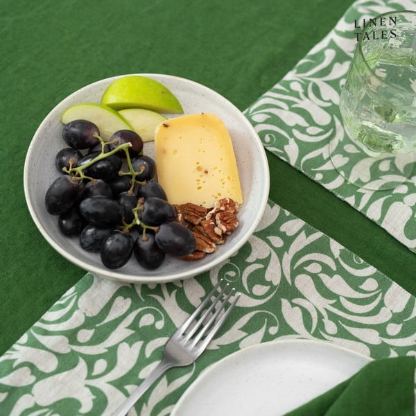 Linane lauamatt 35x45 cm Evergreen Damask - Linen Tales-image-4