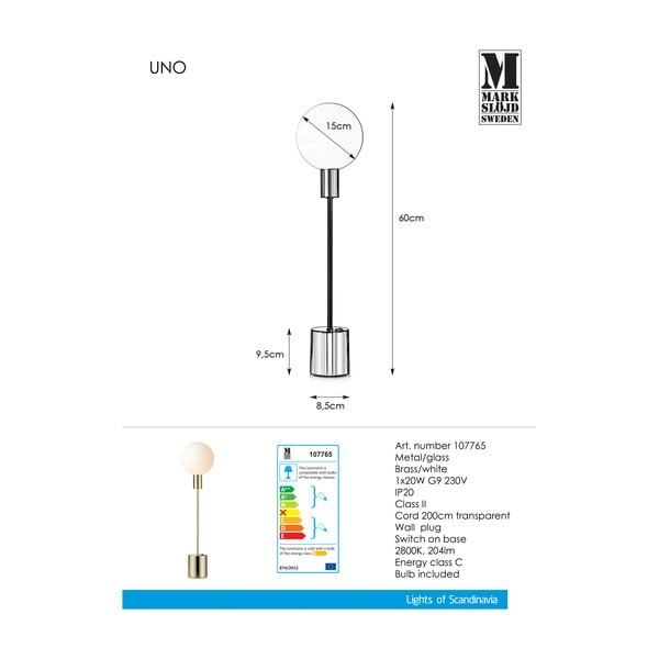 Laualamp messingist Uno Table Brass - Markslöjd-image-2
