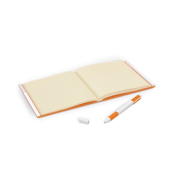 Oranž ruudukujuline märkmik geelpliiatsiga , 15,9 x 15,9 cm - LEGO®-image-1