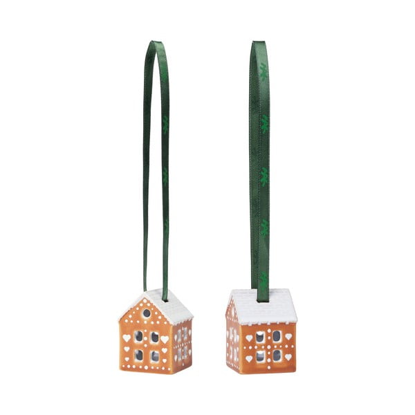 Keraamilised jõulukaunistused 2tk komplektis 5 cm Gingerbread - Kähler Design-image-2