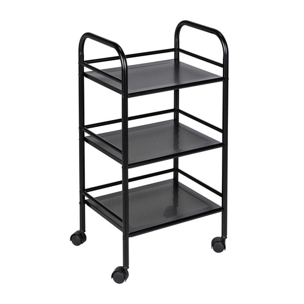 Must metallist ratastega riiul 41x75 cm - Wenko-image-2