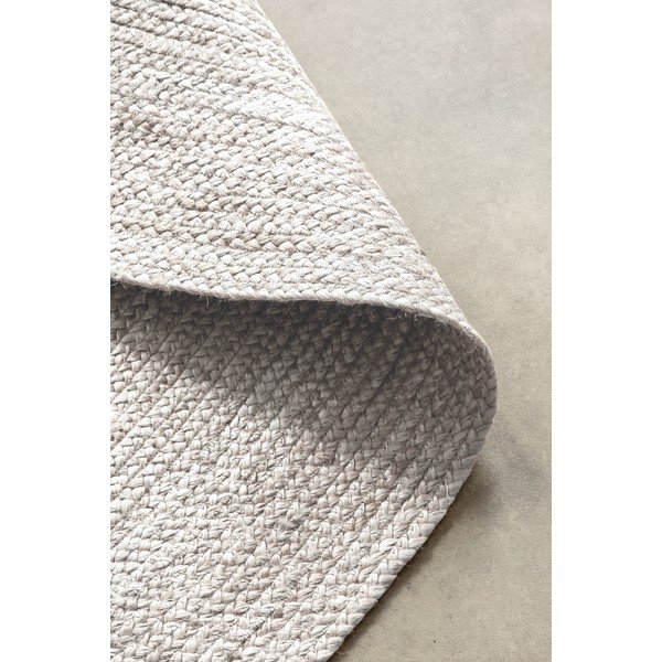 Valge kahepoolne/käsitsi kootud džuudist ümmargune vaip ø 140 cm Braided - Hanse Home-image-4