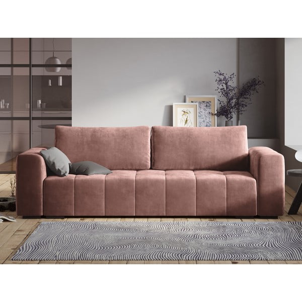 Roosa sametne diivanvoodi Luca - Milo Casa-image-1