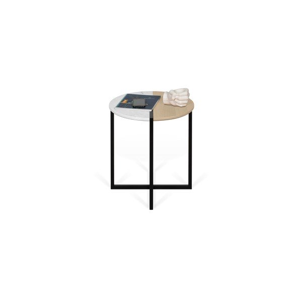 Ümmargune kohvilaud tammeplaadiga ø 50 cm Sonata - TemaHome-image-4