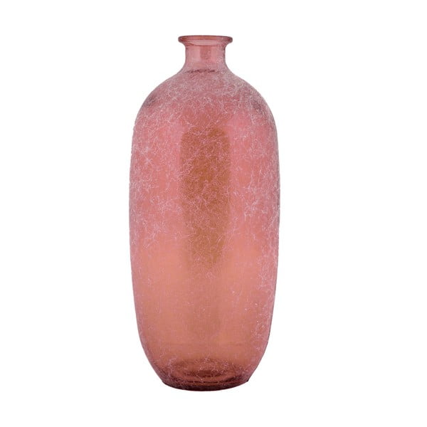 Růžová váza z recyklovaného skla Ego Dekor Napoles, výška 45 cm