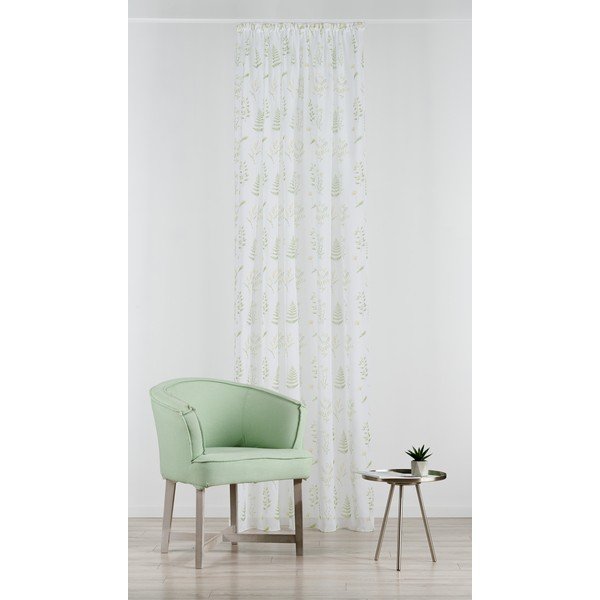 Valge-roheline kardin 140x245 cm Caledonia - Mendola Fabrics-image-1