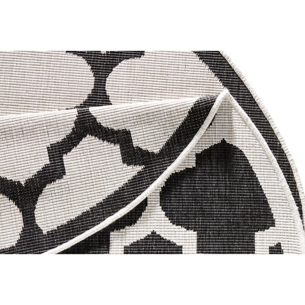 Must ja kreemjas õuevaip , ⌀ 200 cm Palermo - NORTHRUGS-image-4