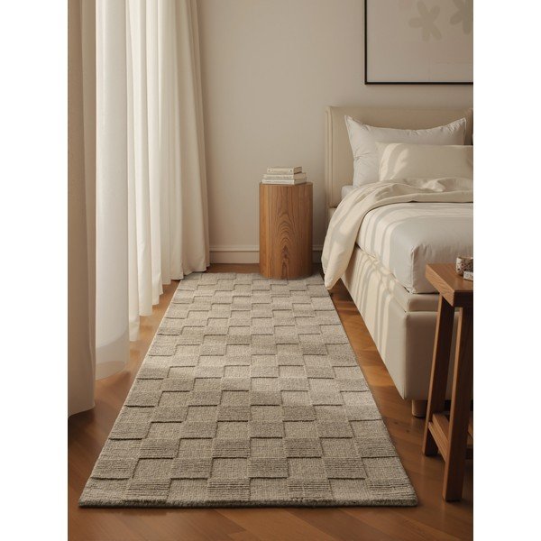 Beež käsitsi kootud villane vaip 80x200 cm Scala - Villeroy&Boch-image-1