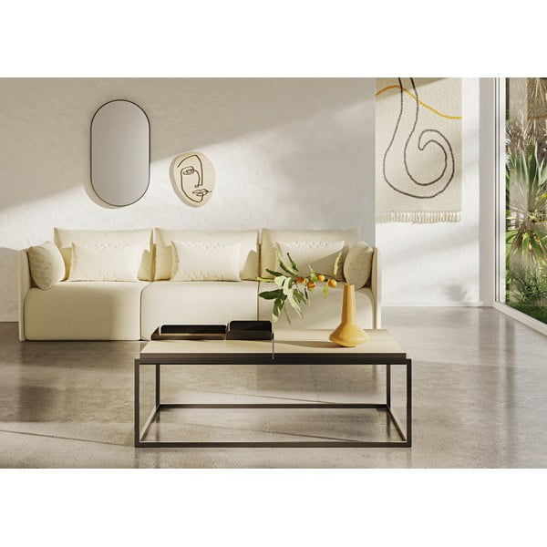 Must-puiduvärvi tammedekooriga diivanilaud 75x120 cm Douro - TemaHome-image-1