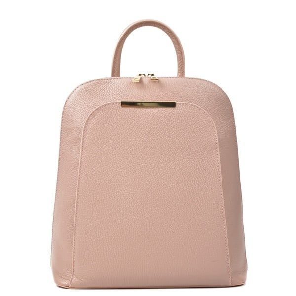 Růžový kožený batoh Renata Corsi Sallio