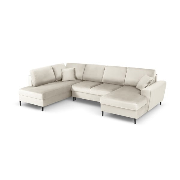 Beež sametist panipaigaga nurgadiivanvoodi (vasak nurk/"U"-kujuline) Kyoto - Cosmopolitan Design-image-1