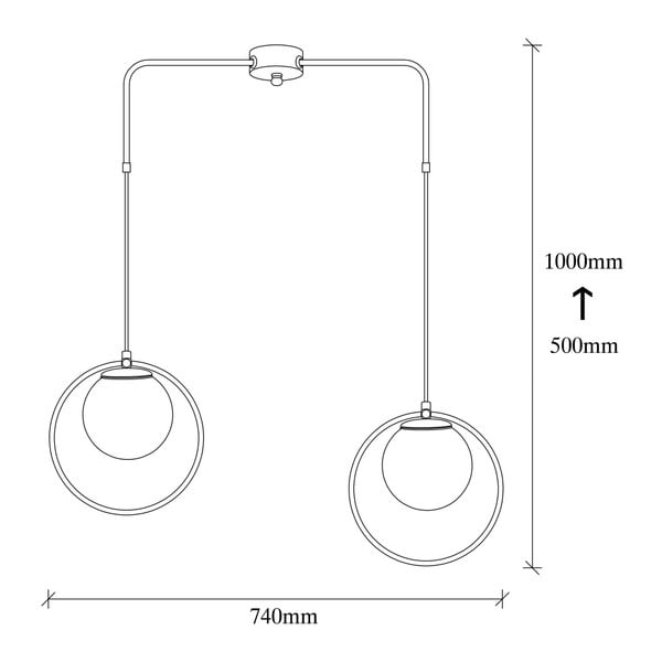 Mustast metallist rippvalgusti Opviq lights Flovena - Opviq lights-image-2