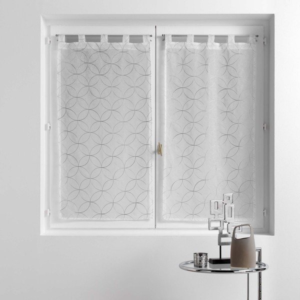 Valge-hall voile kardinad 2 tk komplektis 60x90 cm Olympia - douceur d'intérieur-image-2