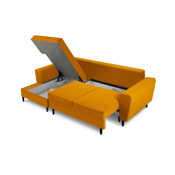 Sinepivärvi velvetist panipaigaga nurgadiivanvoodi (vasak nurk) Kyoto - Cosmopolitan Design-image-3