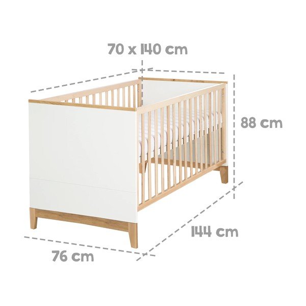 Pöögipuidust valge-puiduvärvi võrevoodi 70x140 cm Finn – Roba-image-4