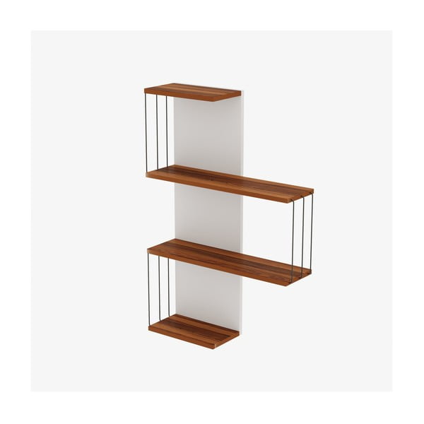 Valge-puiduvärvi männidekooriga riiul 64 cm Cambel - Kalune Design-image-2