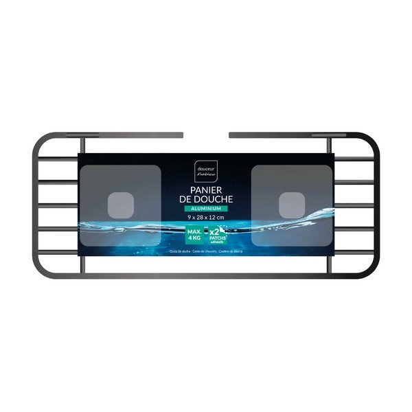 Matt must alumiiniumist vannitoa riiul ilma puurimiseta Filaire Aluminium - douceur d'intérieur-image-2