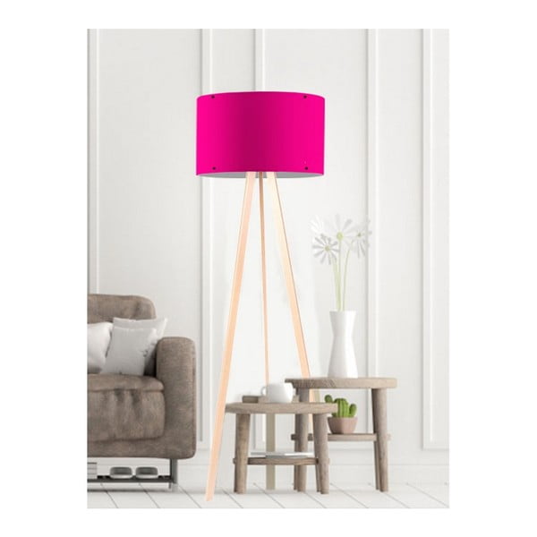 Tmavě růžová stojací lampa Simple