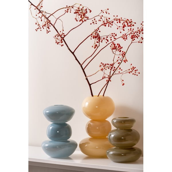 Helekollane klaasvaas Bubbles - PT LIVING-image-1