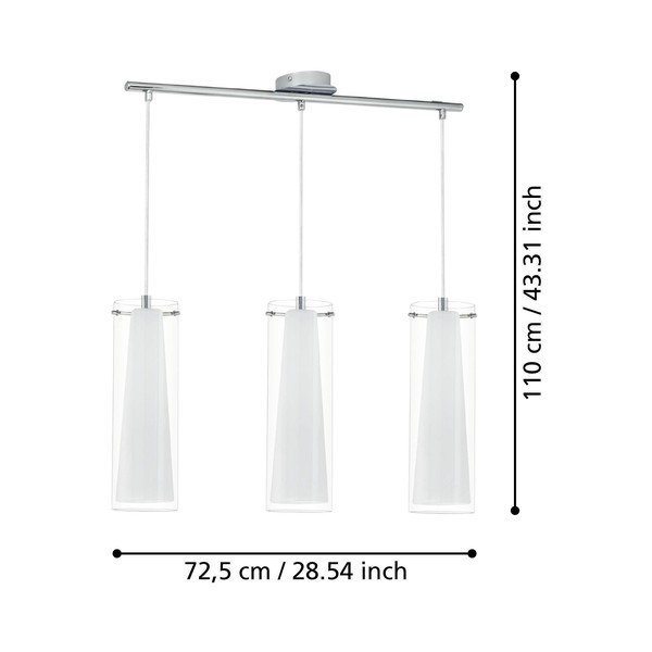 Hõbedane rippvalgusti klaasist varjuga PINTO - EGLO-image-2