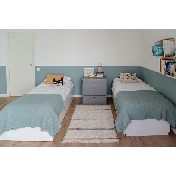 Sinine-kreem pestav käsitsi kootud puuvillane vaip 90x130 cm Lanes Vintage Blue - Lorena Canals-image-1