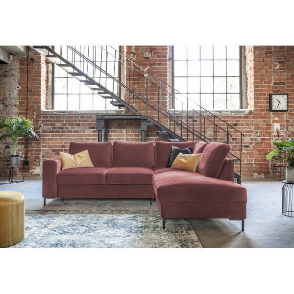 Roosa sametist nurgadiivan (paremas nurgas) Lofty Lilly - Miuform-image-4