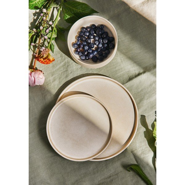 12-osaline beež kivikeraamikast nõude komplekt Malia - Bonami Selection-image-1