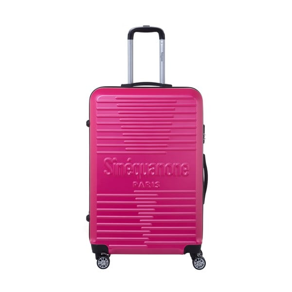 Růžový cestovní kufr na kolečkách SINEQUANONE Bobby, 107 l