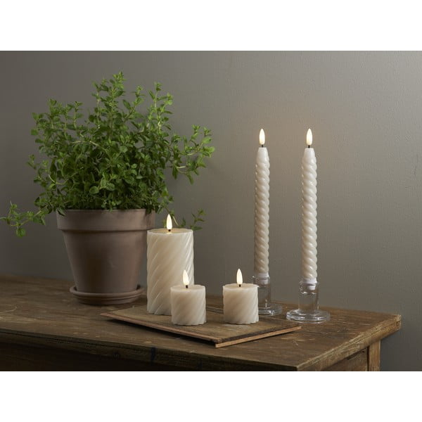Komplektis 2 beeži vahast LED-küünalt, kõrgus 7,5 cm Flamme Swirl - Star Trading-image-4