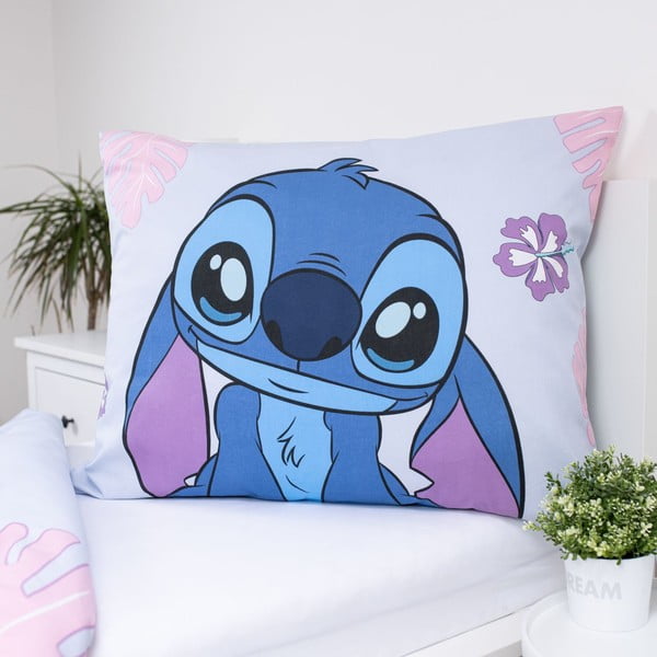 Sinine-lilla puuvillane laste voodipesu 140x200 cm Lilo and Stitch "Cute" - Jerry Fabrics-image-3