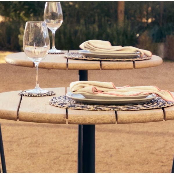 Ümmargune akaatsiaplaadiga diivanilaud ø 43 cm Saura - Kave Home-image-1