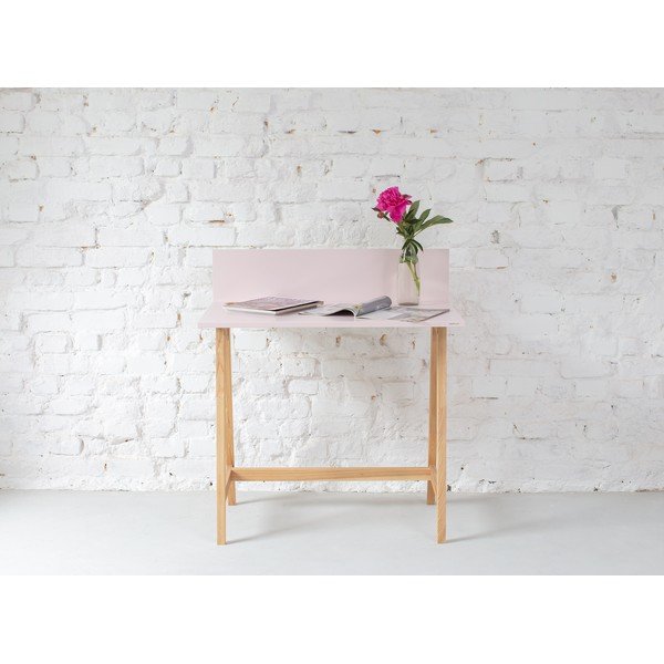 Roosa kirjutuslaud tuhkpuust alusega , pikkus 85 cm Luka - Ragaba-image-1