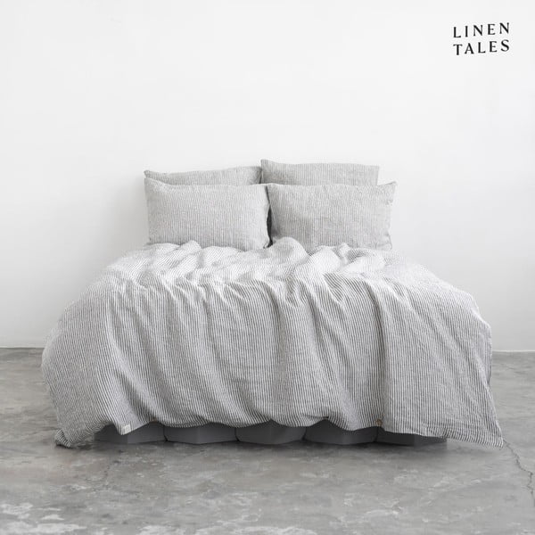 Must-valge voodipesu kaheinimesevoodile 200x200 cm - Linen Tales