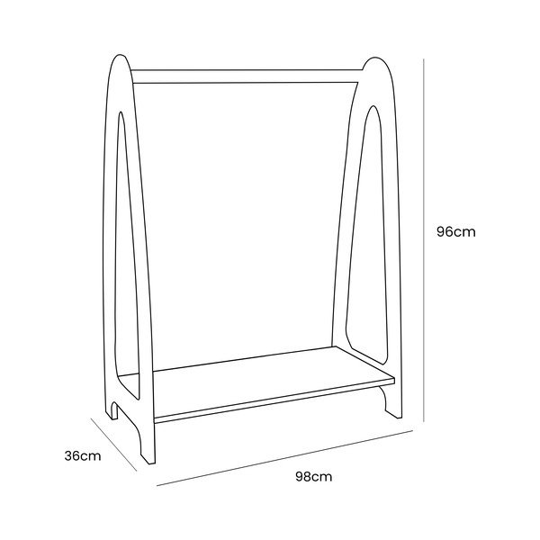 Männipuidust laste riidestange 98x96 cm Montessori - Meowbaby-image-1