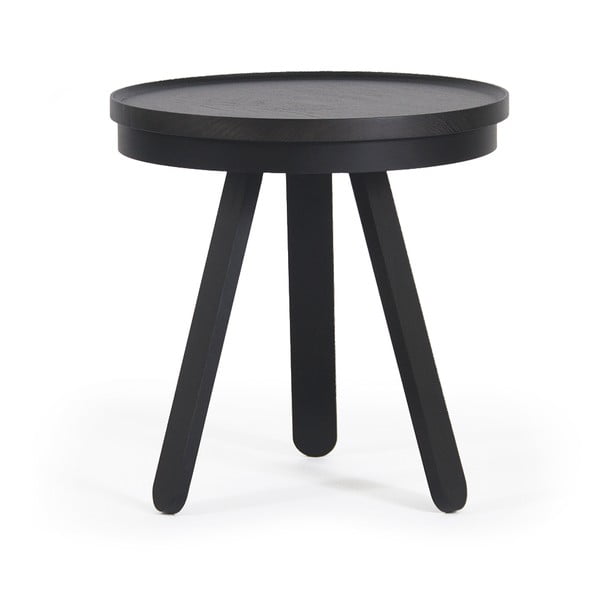 Černý odkládací stolek z jasanového dřeva s podnosem Woodendot Batea S