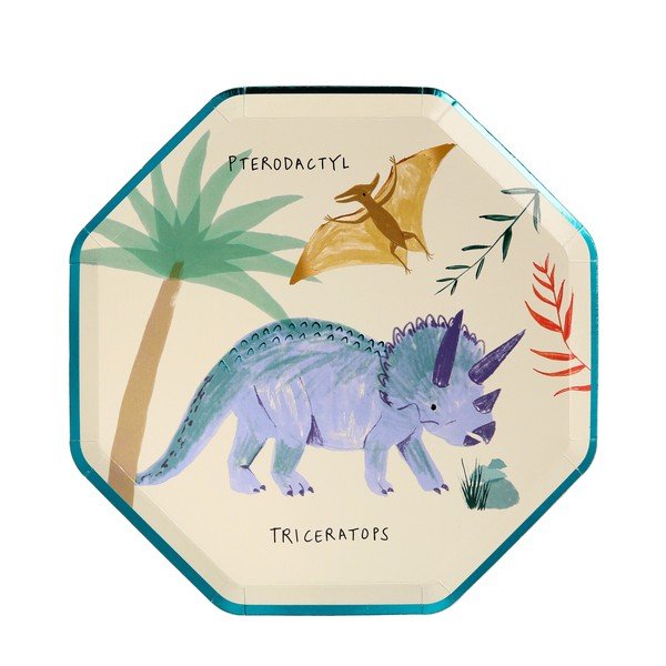 Ühekordsed paberist lauamatid 8tk komplektis Dinosaur Kingdom - Meri Meri-image-3