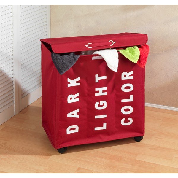 Punane kolmekordne pesukorv , 117,6 l Trivo - Wenko-image-1