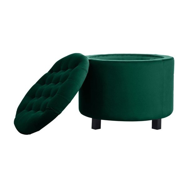 Tmavě zelený puf s úložným prostorem JohnsonStyle Estrid French Velvet, ⌀ 52 cm-image-2