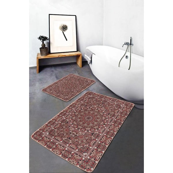 Pruunid sametist vannitoamatid 2tk komplektis 60x100 cm - Mila Home-image-2
